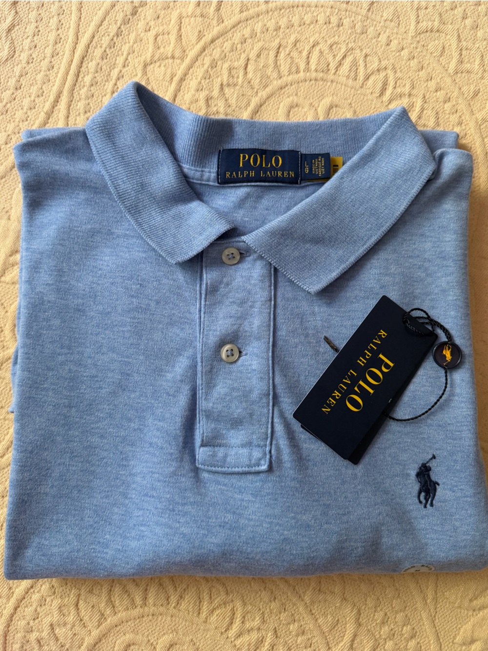 Polo By Ralph Lauren Men's Light Blue Knit Shirt  Size Large